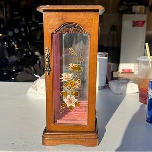 Elegant Wooden Jewelry Box with Floral Design